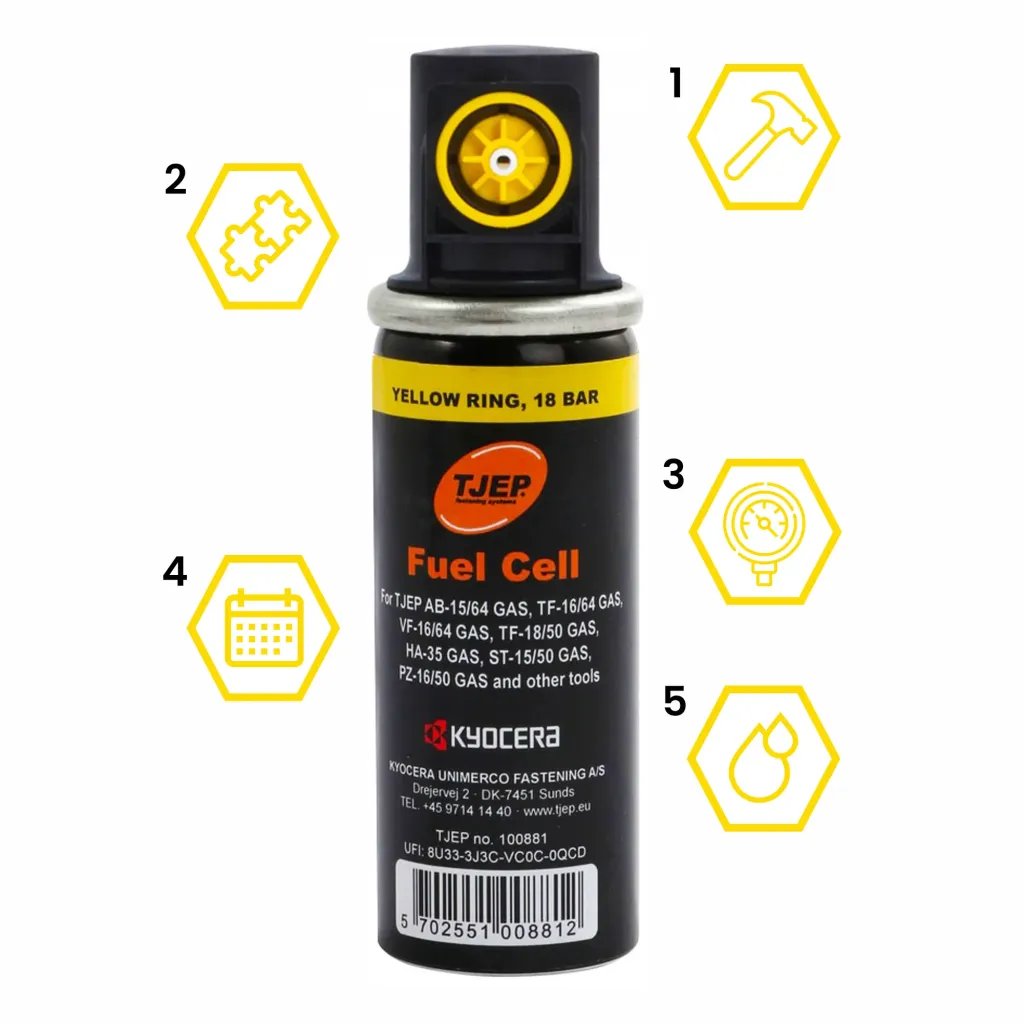 GAZ DO SZTYFCIAREK GWOŹDZIAREK TJEP YELLOW 30ML 12SZT
