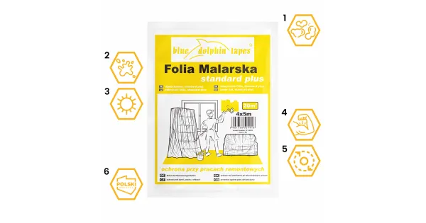 FOLIA MALARSKA STANDARD PLUS 4x5m BLUE DOLPHIN