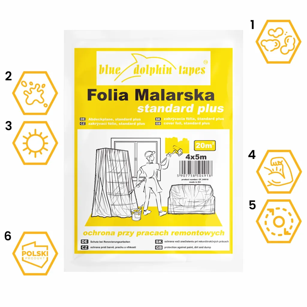 FOLIA MALARSKA STANDARD PLUS 4x5m BLUE DOLPHIN