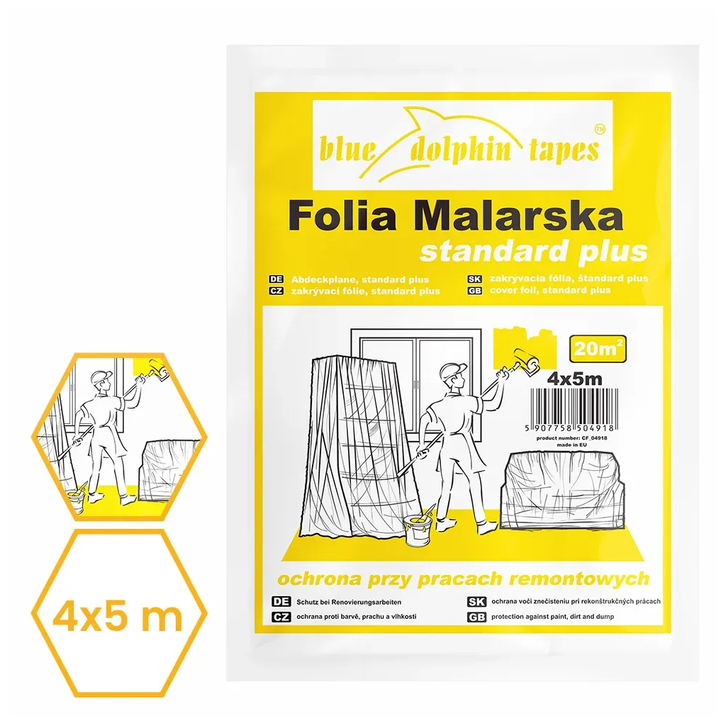 FOLIA MALARSKA STANDARD PLUS 4x5m BLUE DOLPHIN