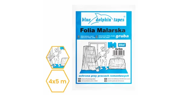 FOLIA MALARSKA OCHRONNA GRUBA 4x5m BLUE DOLPHIN