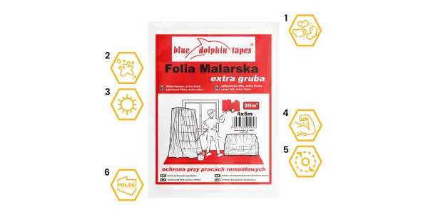 FOLIA MALARSKA EXTRA GRUBA 4x5m BLUE DOLPHIN