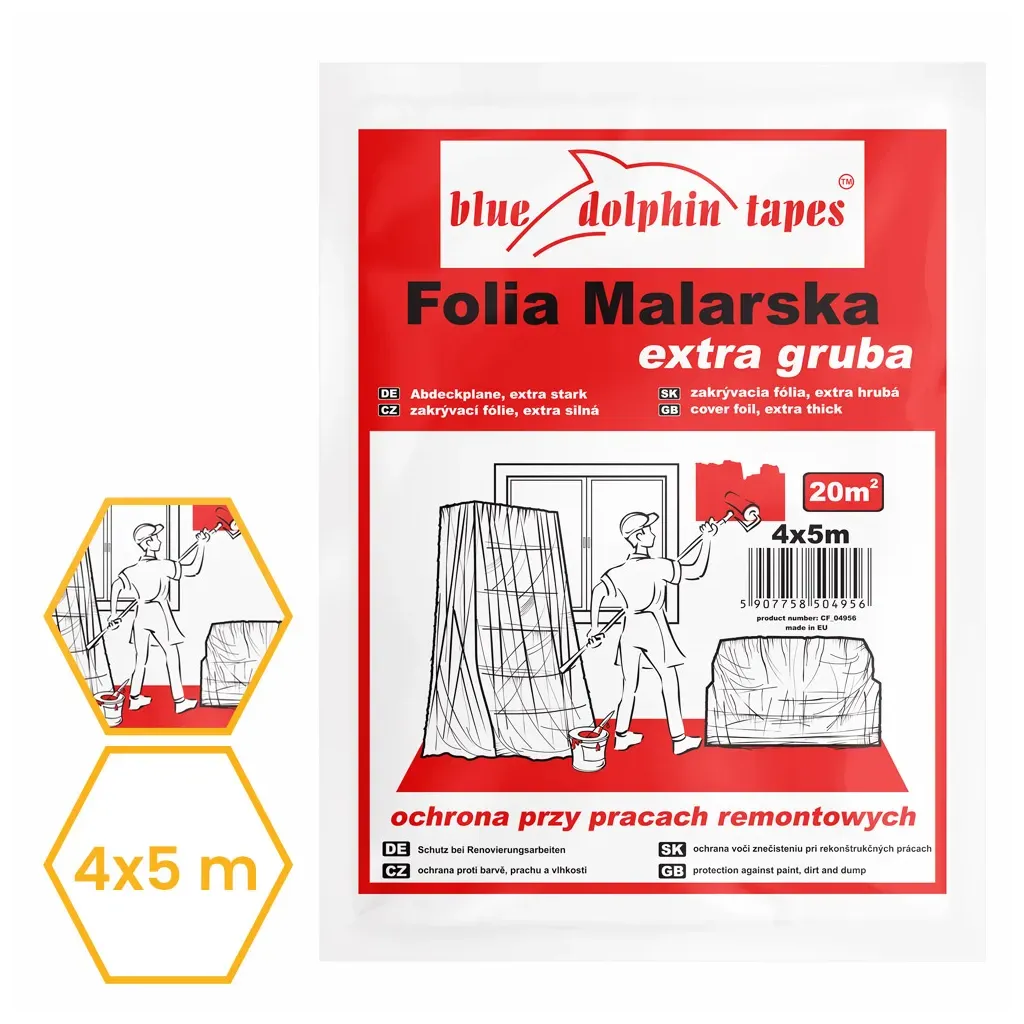 FOLIA MALARSKA EXTRA GRUBA 4x5m BLUE DOLPHIN