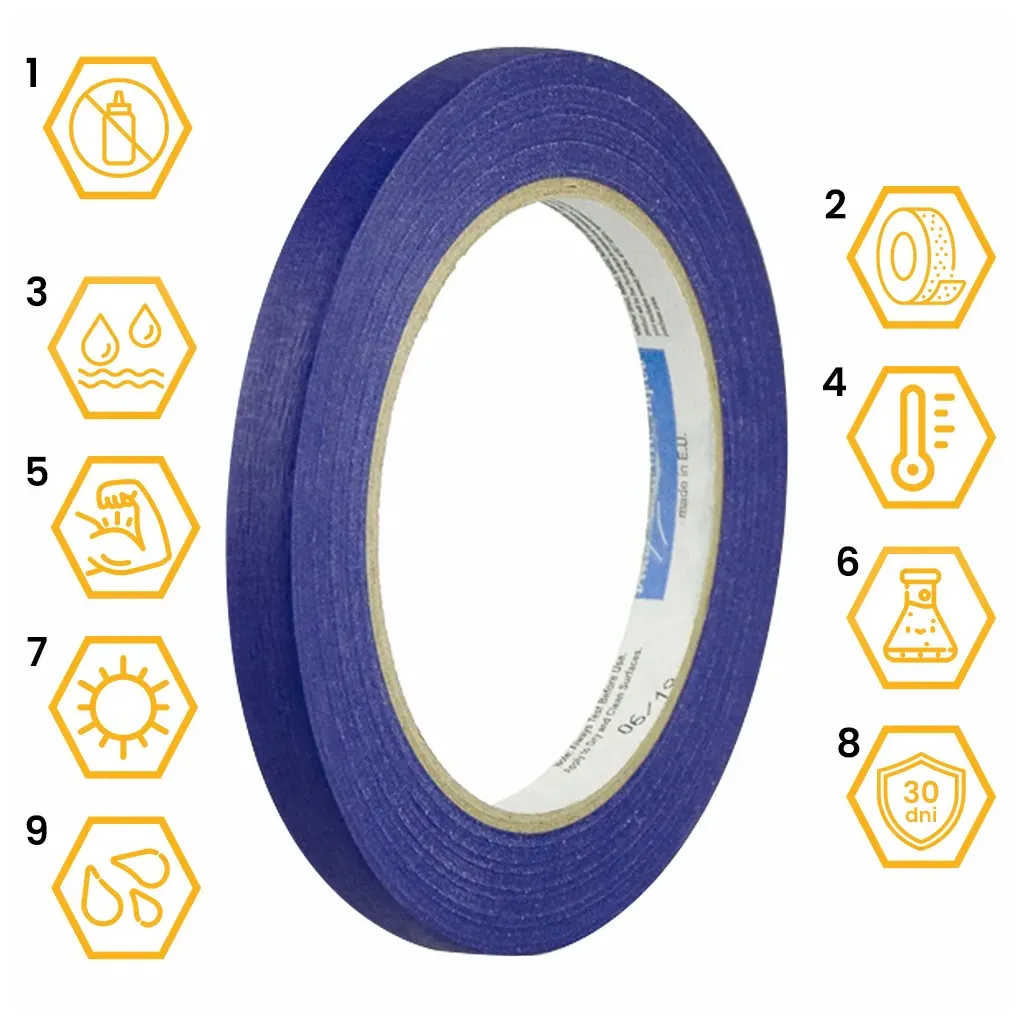 TAŚMA MALARSKA NIEBIESKA 10mm x 50m BLUE DOLPHIN