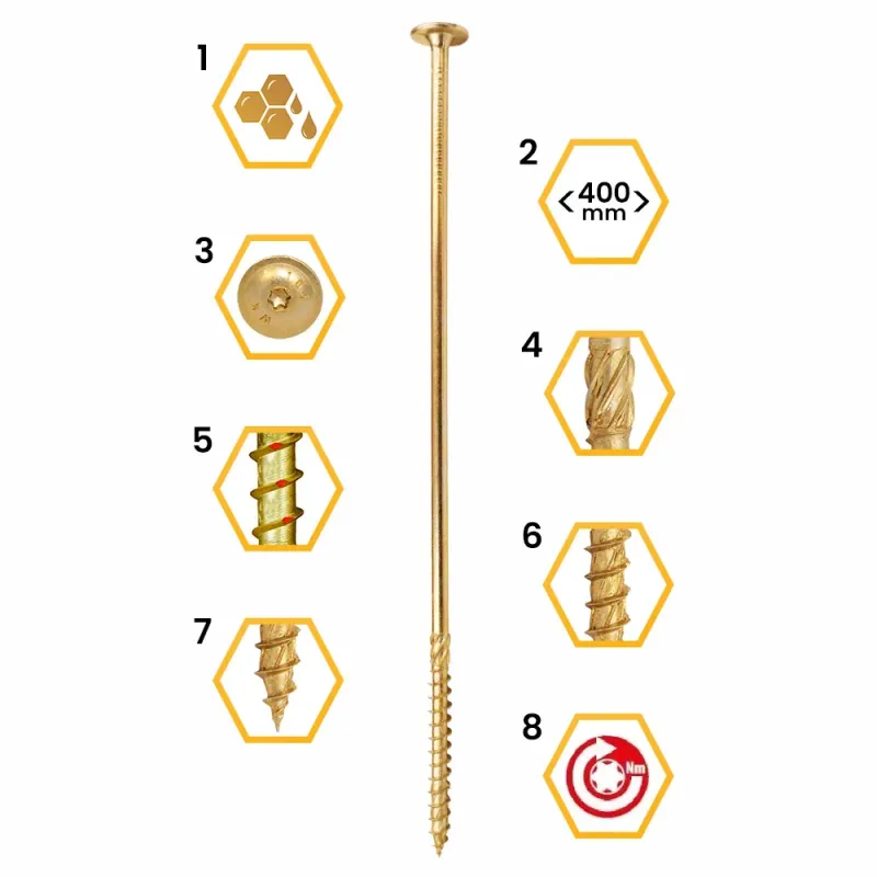 WKRĘTY CIESIELSKIE TALERZOWE 10x340 TORX 25 SZT