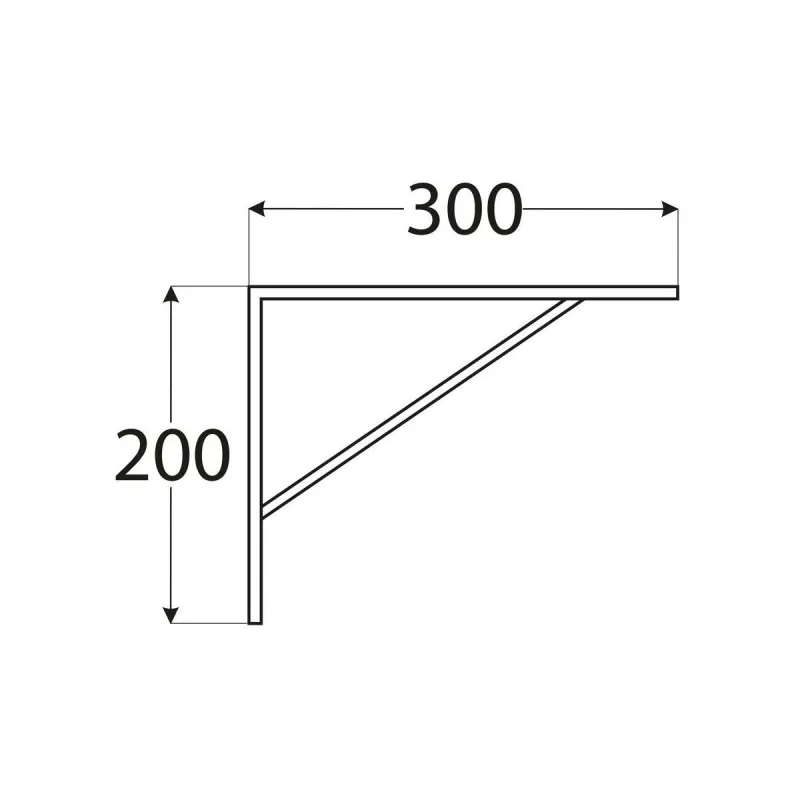 WSPORNIK PÓŁKI SZARY WZMOCNIONY 300x200x4,0 WSWP 300