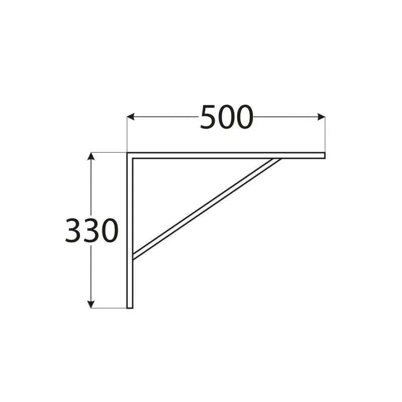 WSPORNIK PÓŁKI BIAŁY WZMOCNIONY 500x330x4,0 WSWP 500