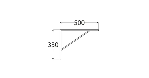 WSPORNIK PÓŁKI SZARY WZMOCNIONY 500x330x4,0 WSWP 500