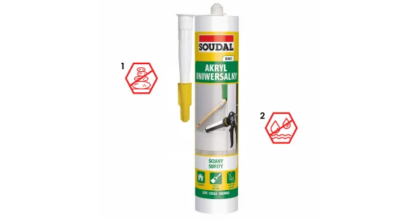 AKRYL UNIWERSALNY USZCZELNIACZ BIAŁY SOUDAL 280 ml