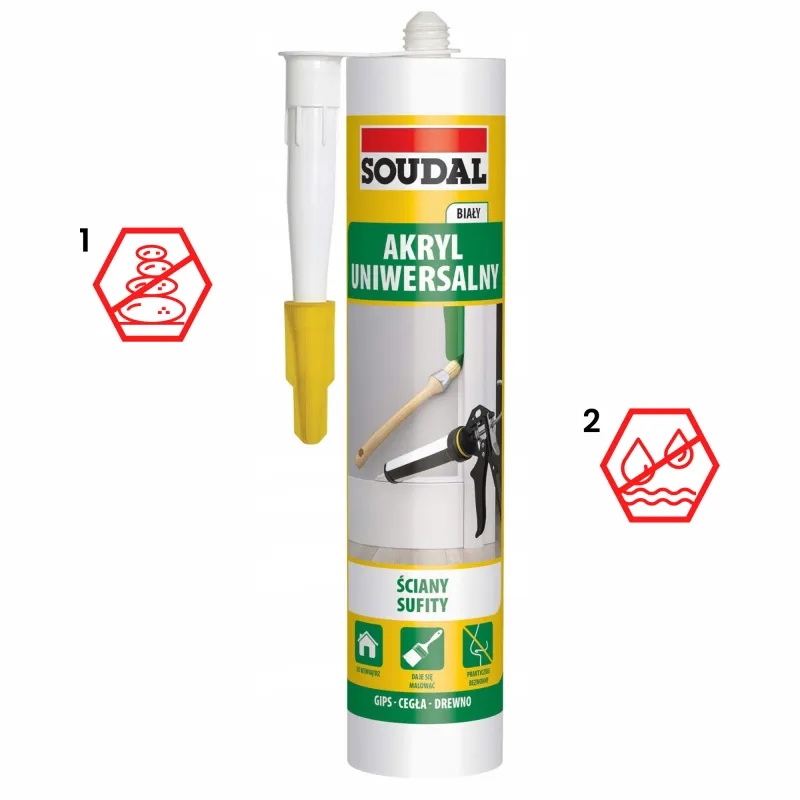 AKRYL UNIWERSALNY USZCZELNIACZ BIAŁY SOUDAL 280 ml