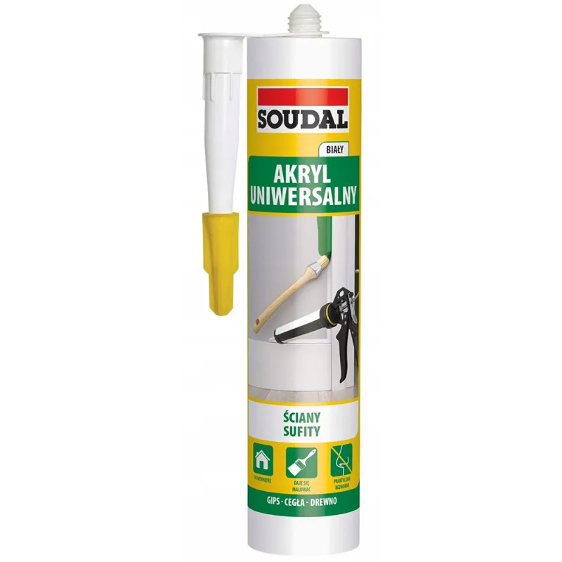 AKRYL UNIWERSALNY USZCZELNIACZ BIAŁY SOUDAL 280 ml