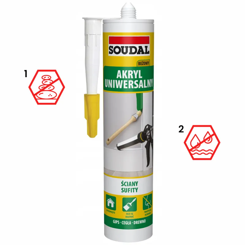 AKRYL UNIWERSALNY USZCZELNIACZ BEŻOWY SOUDAL 280 ml