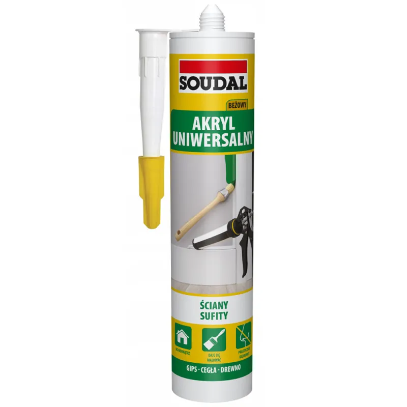 AKRYL UNIWERSALNY USZCZELNIACZ BEŻOWY SOUDAL 280 ml