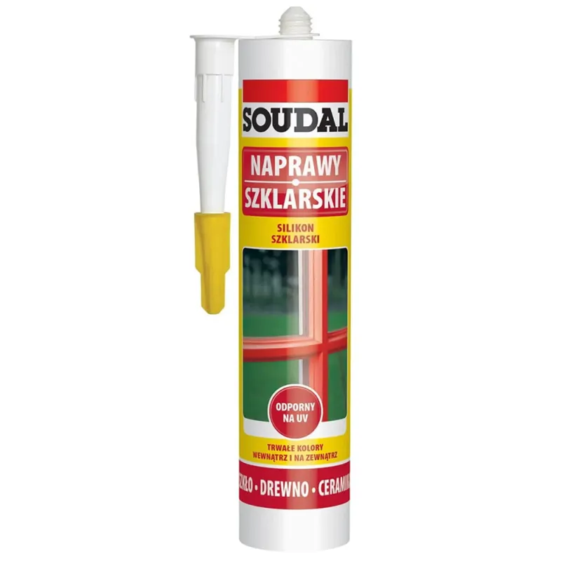 SILIKON USZCZELNIACZ SZKLARSKI BIAŁY SOUDAL 280 ml