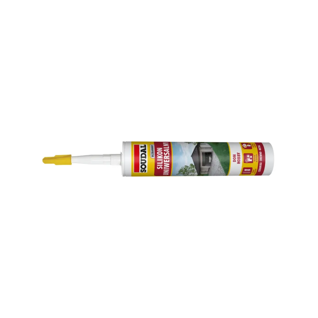 Silikon Przezroczysty Uniwersalny Bezbarwny Uszczelniacz Soudal 280 ml