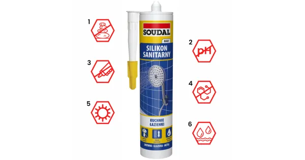 SILIKON SANITARNY USZCZELNIACZ BIAŁY SOUDAL 280 ml