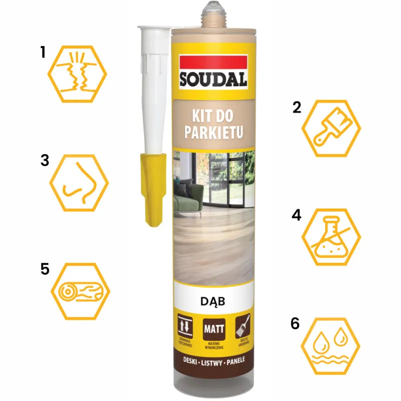 KIT DO PARKIETU USZCZELNIACZ DĄB SOUDAL 280 ml