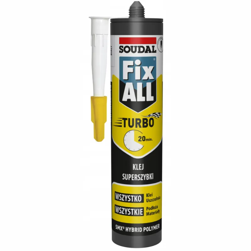 FIX ALL TURBO KLEJ USZCZELNIACZ HYBRYDOWY BIAŁY SOUDAL 290 ml