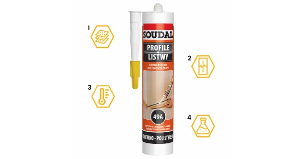 UNIWERSALNY KLEJ MONTAŻOWY 49A SOUDAL 280 ml