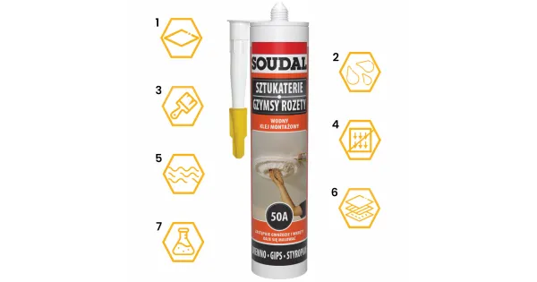 WODNY KLEJ MONTAŻOWY 50A SOUDAL 280 ml