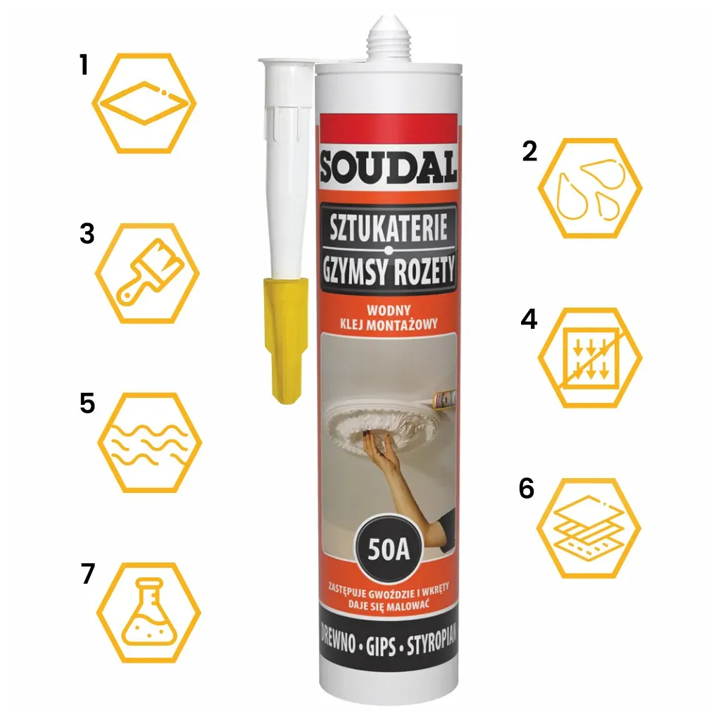 WODNY KLEJ MONTAŻOWY 50A SOUDAL 280 ml