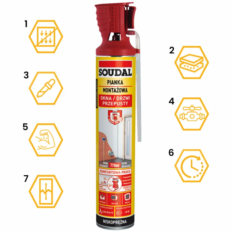 PIANKA MONTAŻOWA GENIUS GUN SOUDAL 770ml