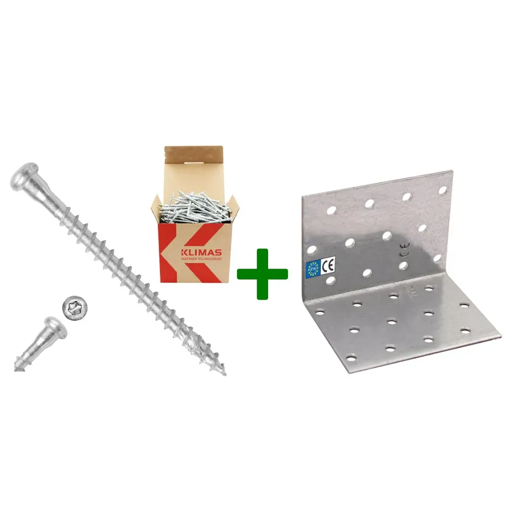 Kątownik montażowy KM5 + wkręty do łączników 5x70mm