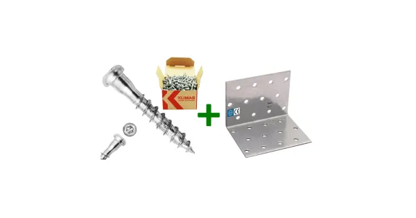Kątownik montażowy KM5 + wkręty do łączników 5x40mm