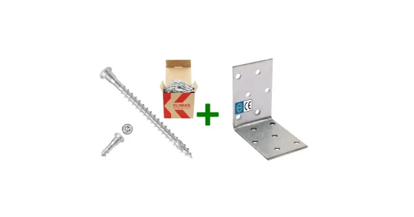 Kątownik montażowy KM3 + wkręty do łączników 5x50mm