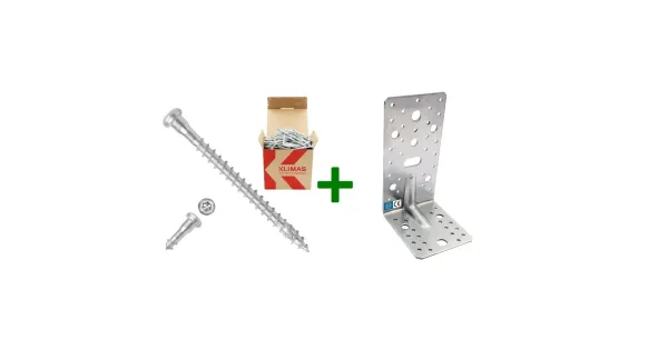 Kątownik montażowy KP6 + wkręty do łączników 5x70mm