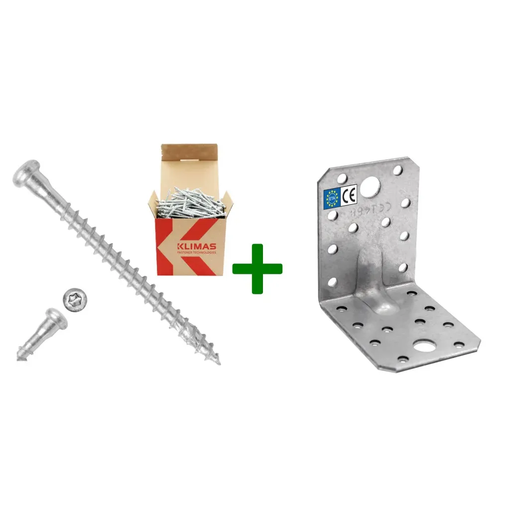 Kątownik montażowy KP4 + wkręty do łączników 5x50mm