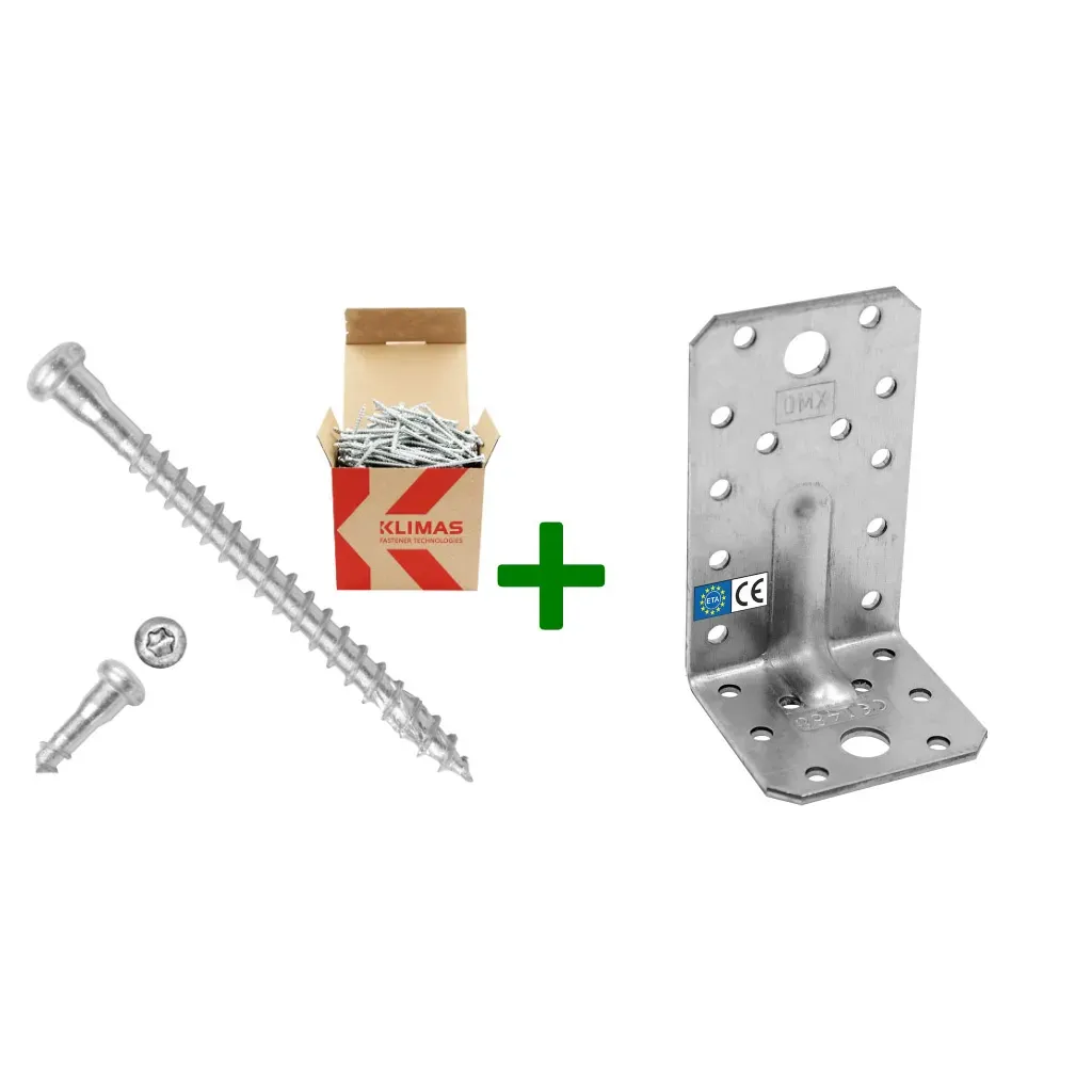 Kątownik montażowy KP3 + wkręty do łączników 5x50mm