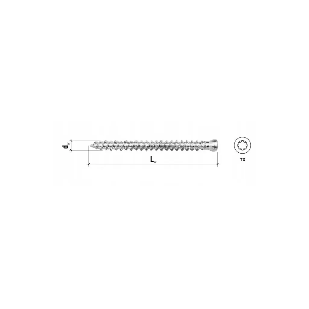 WKRĘTY DO OŚCIEŻNIC WALCOWANE TORX 7,5x52 200szt