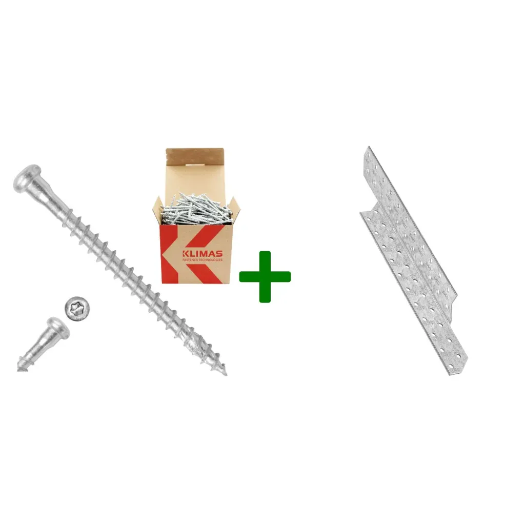 Łącznik krokwiowy LK7 + wkręty do łączników 5x60mm