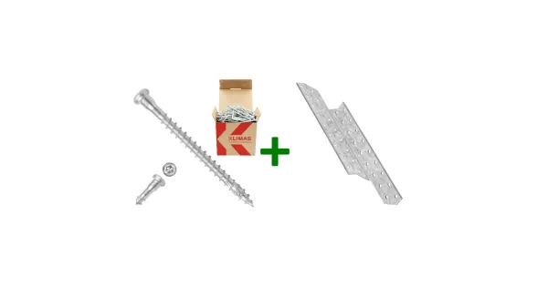 Łącznik krokwiowy LK6 + wkręty do łączników 5x70mm