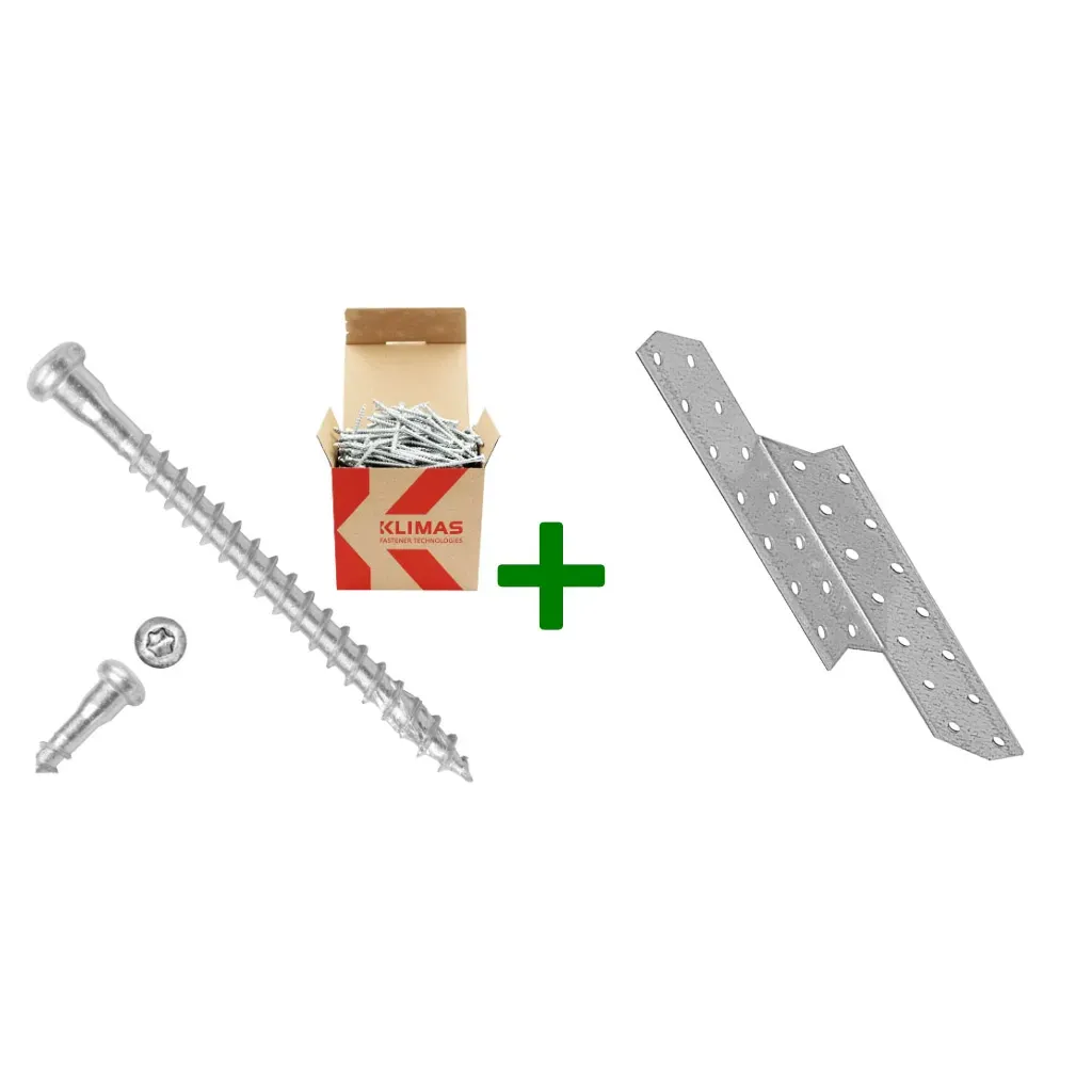 Łącznik krokwiowy LK4+ wkręty do łączników 5x70mm