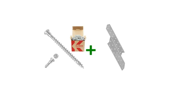 Łącznik krokwiowy LK3 + wkręty do łączników 5x50mm