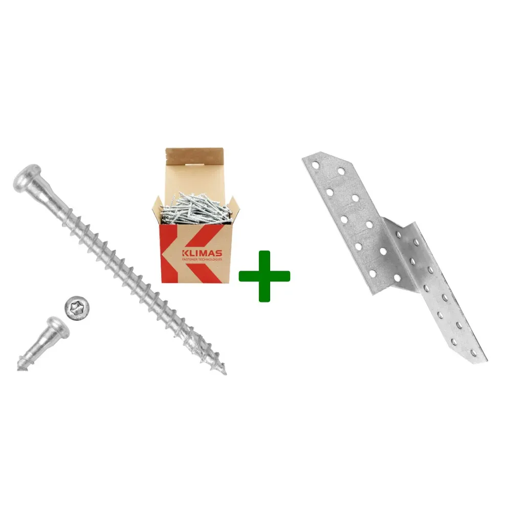 Łącznik krokwiowy LK2+ wkręty do łączników 5x70mm