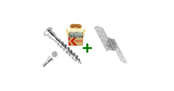 Łącznik krokwiowy LK2 + wkręty do łączników 5x35mm