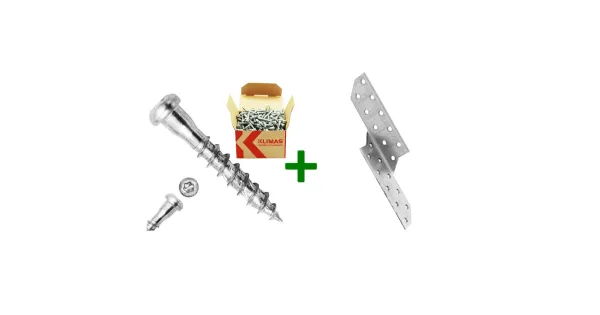 Łącznik krokwiowy LK1 + wkręty do łączników 5x30mm