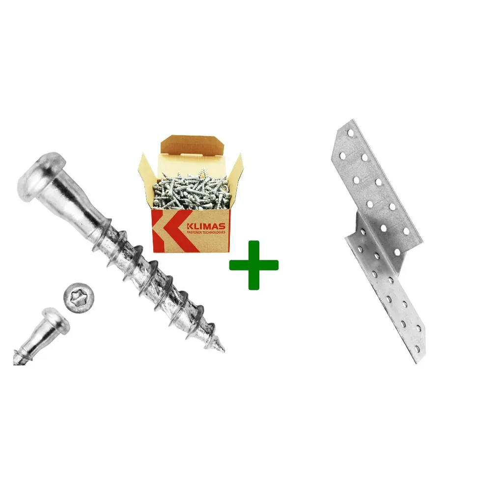 Łącznik krokwiowy LK1 + wkręty do łączników 5x30mm