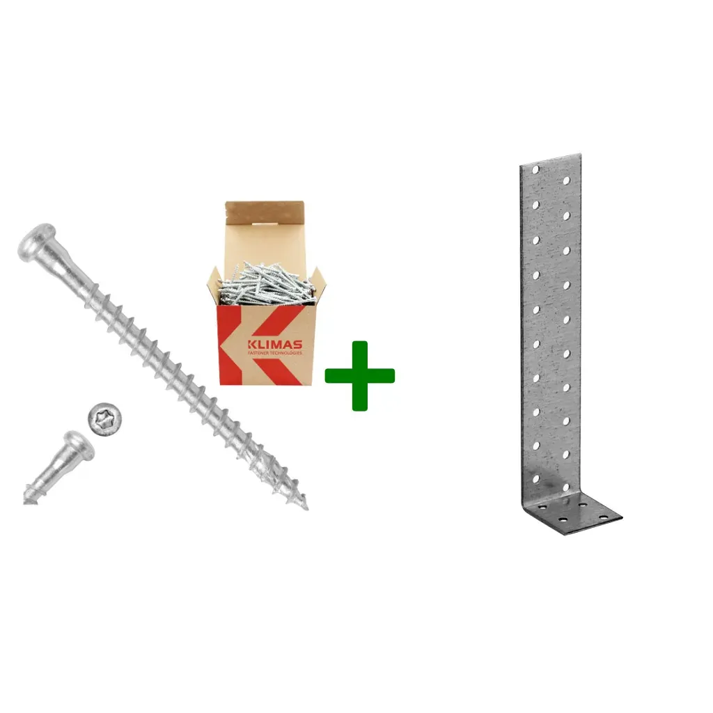 Kątownik kotwowy KK1 + wkręty do łączników 5x70mm
