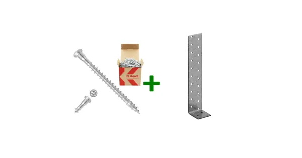 Kątownik kotwowy KK1 + wkręty do łączników 5x60mm