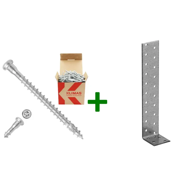 Kątownik kotwowy KK1 + wkręty do łączników 5x50mm