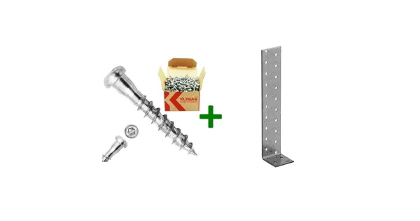 Kątownik kotwowy KK1+ wkręty do łączników 5x30mm