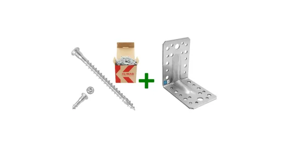 Kątownik montażowy KPL1 + wkręty do łączników 5x60mm