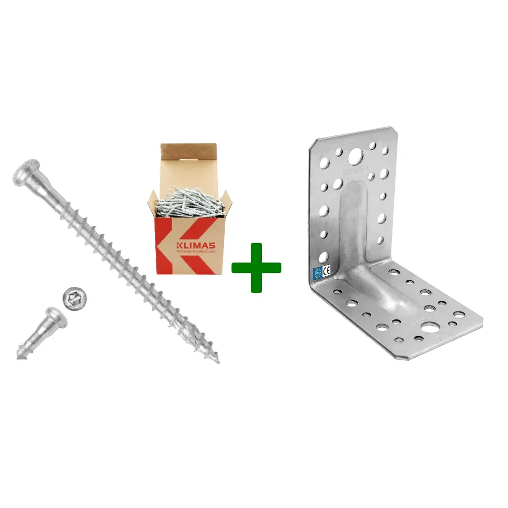 Kątownik montażowy KPL1 + wkręty do łączników 5x60mm