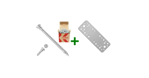 Łącznik płaski LP5 + wkręty do łączników 5x60mm