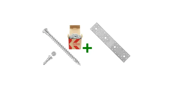 Łącznik płaski LP4 + wkręty do łączników 5x70mm
