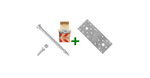 Łącznik płaski LP2 + wkręty do łączników 5x70mm